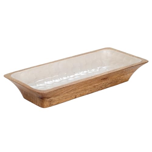 Origen Home Decor Bandeja Pequeña Cajas Y Bandejas | Bandeja de Vajilla Crudo Rectangular - 5x33x15cm