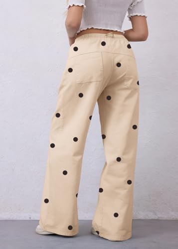 Image of MISSACTIVER Women Drawstring Striped Pants Loose Wide Leg Trousers Casual Low Waist Pants Comfy Lounge Pants with Pockets
