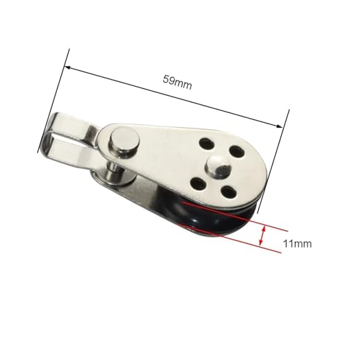 316 Seilzugblock aus Edelstahl mit Nylon-Scheibe, 25 mm Zurröse für 28 mm Seil, ideal für Marine- und Außenbereich (1 Stück)