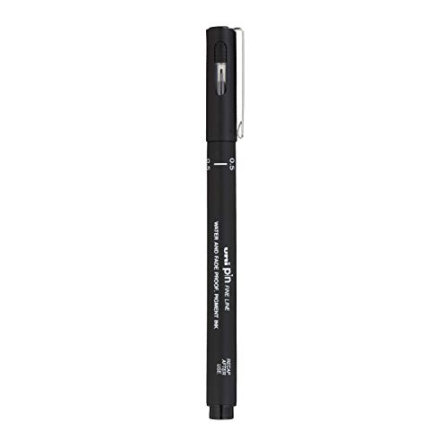 Image of UNI-BALL PIN-200 0.5 mm Fineliner Drawing Pen, Black Ink, Pack of 1