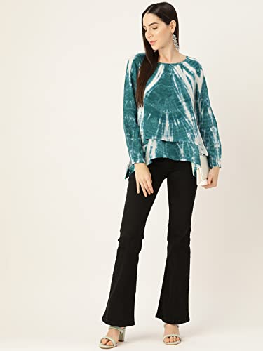 Image of Maaesa Rayon Top (Small, Green)