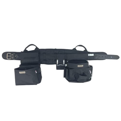 Boulder Bag Ultimate Electrician's Max Combo With Comfort Back Support Tool Belt, Leather Belt Buckle, Heavy Duty Work Belt, Black, (Large 33-36 Inch Waist), Made In Usa #TOP1