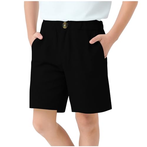 Bermuda Shorts for Girls Knee Length Wide Leg Linen Long Shorts 2025 Lightweight Baggy Comfy Solid Preppy Short Pants