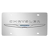 Chrysler 3D Logo Mirror Chrome Stainless Steel License Plate
