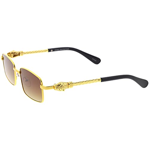zeroUV - Luxe Bold Metal Jaguar Detailed Square Sunglasses D2893