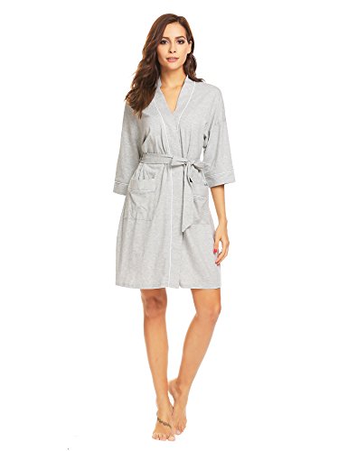 Dickin Women's Soft Kimono Robe Bathrobe Sleepwear Knit Loungewear Short