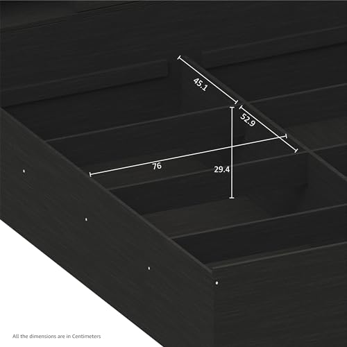 Image of Amazon Brand - Solimo Altamore Engineered Wood King Bed with Headboard and Box Storage (Wenge Finish)