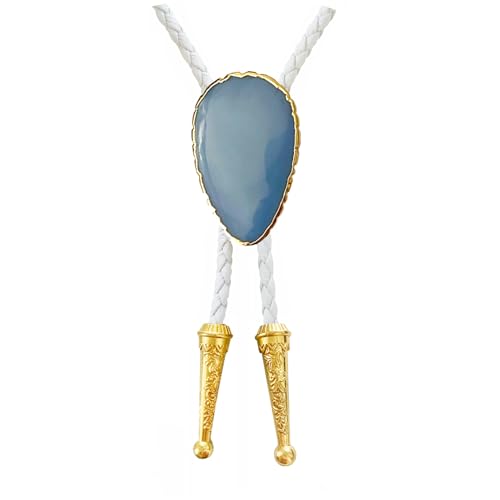 Image of Daisy Del Sol Gemstone Bolo Tie Braided Vegan Faux Leather Natural Stone Gold Handmade Necklace Adjustable Boho Western Jewelry