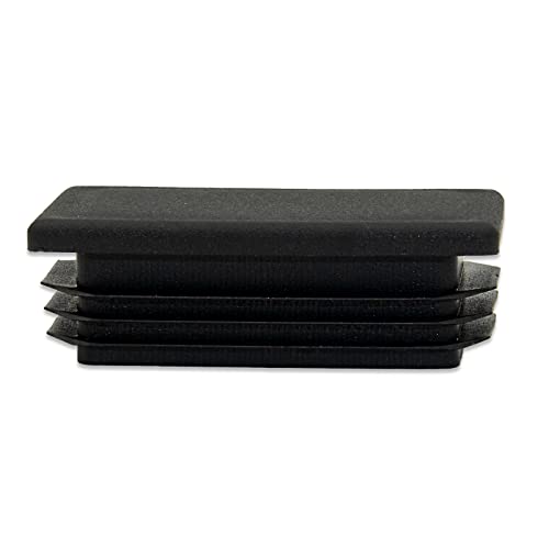 Image of Flyshop 8 Pack Black Chair Glide Inserts Plastic Plugs Rectangle Pipe Tubing End Caps 20 x 60 mm, 13 /16 inch x 2-3 /8 inch
