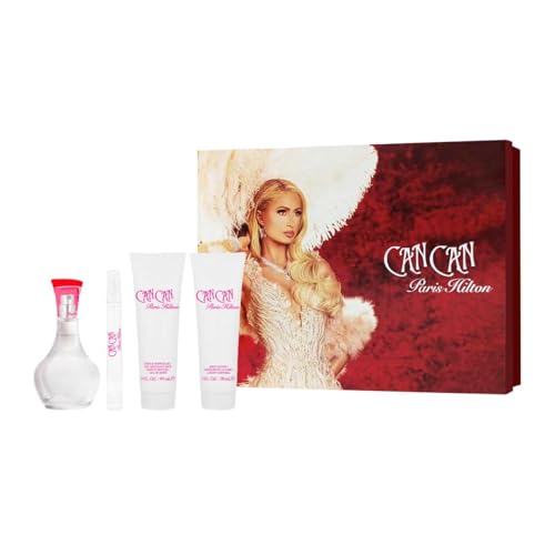 Set Can Can 4Pzs 100 ml Edp Spray + Shower Gel 90 ml + Body Lotion 90 ml + 10 ml Edp Spray De Paris Hilton
