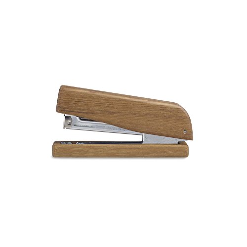 Design Ideas Takara Stapler, Teak Wood Desktop Stapler for Office or Home, Brown
