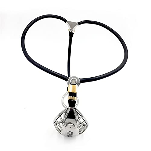 Männliche Chastity Belt Peniskäfig mit Defäkationsloch Edelstahl Keuschheitsgürte Mann Unsichtbarer Atmungs Extrem Keuschheitskäfig Chastity Cage für Männer Keuschheit,Schwarz,Taille70/80cm