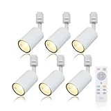 スポットライト ダクトレール用 ダクトレールライト LED電球内蔵 100W形 LED一体型 ライト ライティングレール専用 ダクトレール レールライト 電球色 昼白色 照明 LED 一体式 おしゃれ スポット照明 ダイニング (ホワイト, 6灯-1リモコン)