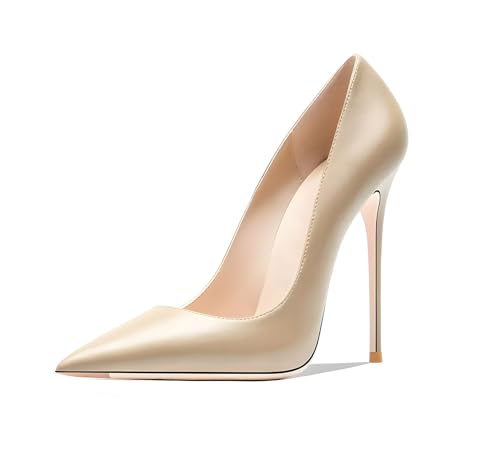 Image of Women's Pointed Toe Shallow Stiletto Heels 4.7 Inch Pumps Wedding Party Banquet Shoes