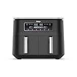 Ninja Foodi Dual Zone Air Fryer, 2 Basket Airfryer, 7.6L XL Large Drawer Capacity, 6 Functions, Non Stick Ceramic, AF300ANZ, Grey