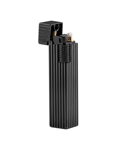 Encendedor de bolsillo THORENS Slim rectangular de latón negro miniatura 2