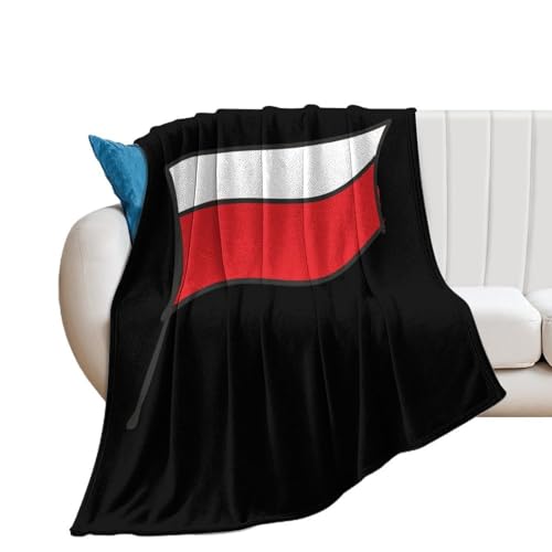 Poland Polska Flag Soft Flannel Blanket Throw Fashion Plush Blankets Lightweight Throws for Couch Bed 70