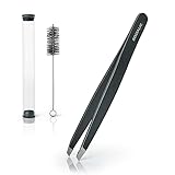 Socialic® Augenbrauen Pinzette inkl. Augenbrauenbürste und Etui - Präzise Zupfpinzette aus rostfreiem Edelstahl | Tweezers geeignet zum Augenbrauen zupfen und zur Haarentfernung für Frauen und Männer
