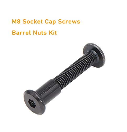 Binifimux 50Pcs Black M8 Countersunk Rivet Socket Cap Connecting Bolts Cap Nuts Assortment Kit, M8 X 20Mm/25Mm/30Mm/35Mm/40Mm #TOP4