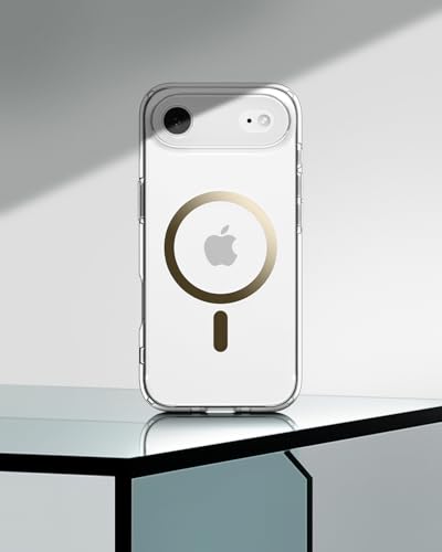 Image of Spigen Ultra Hybrid MagFit Back Cover Case Compatible with iPhone Air (2025), iPhone 17 Air Cover case (TPU + Poly Carbonate | Clear Gold)