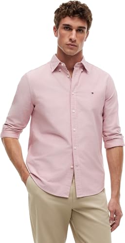 Tommy Hilfiger Herren Hemd Oxford Shirt Langarm, Rot (Medium Red), XL – Ansicht 1