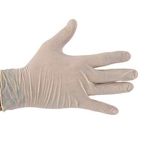 Pack of 100 Large White Latex Gloves, Powder Free, Medical use, by Gocableties