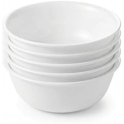 Corelle Vitrelle 28-oz Soup/Cereal Bowls Set of 6 Chip & Crack Resistant Dinnerware Bowls for Soup, Ramen, Cereal and More, Triple Layer Glass, Winter Frost White