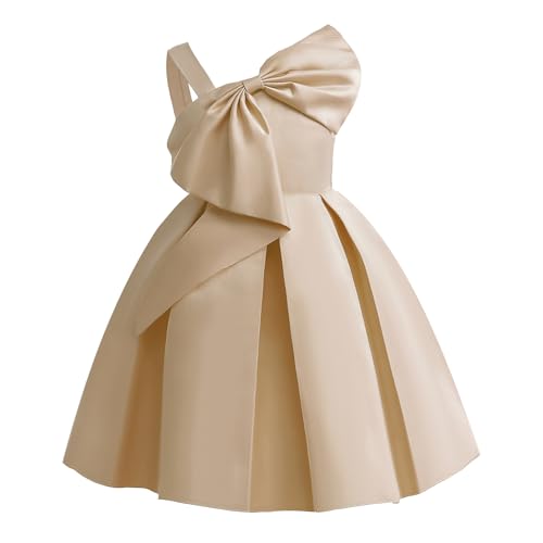 Girls Dresses Big Bow Dress Solid Color One Shoulder Dresses Princess Dresses Children's Dresses for Girls