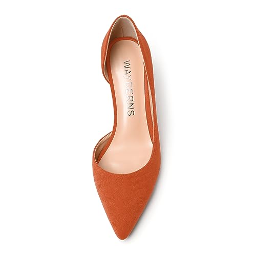 WAYDERNS Womens Pointed Toe Suede Solid Slip On Casual Office Kitten Low Heel Pumps Shoes 2 Inch3
