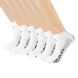 Head Men's Half Cushion No Show Socks, White Striped, One Size
