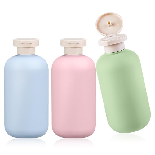 DINSONG Lot de 3 bouteilles de voyage anti-fuite pour shampooing, shampooing, crèmes, lotions, après-shampooing, après-shampooing, crème