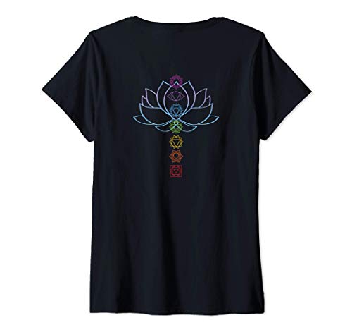Donna Spirituale Zen Lotus Flower Meditation Chakra Yogi Maglietta con Collo a V