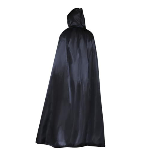 byou Capa con Capucha,Capa de Halloween Negro Larga Capa de Vampiro Diablo con Capucha para Mujeres Hombres Halloween Fiesta Disfraces