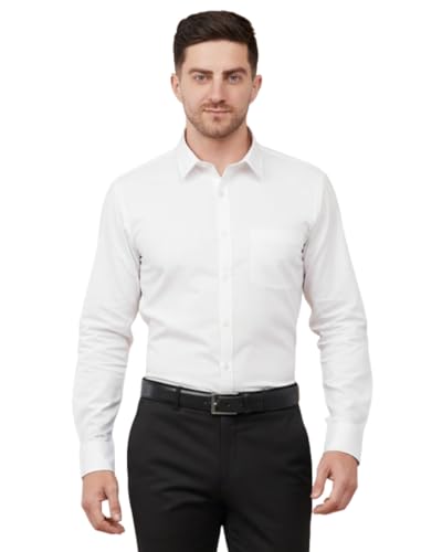 SaintX Men's Formal Shirt with Pocket | Oxford Weave Cotton Rich ...