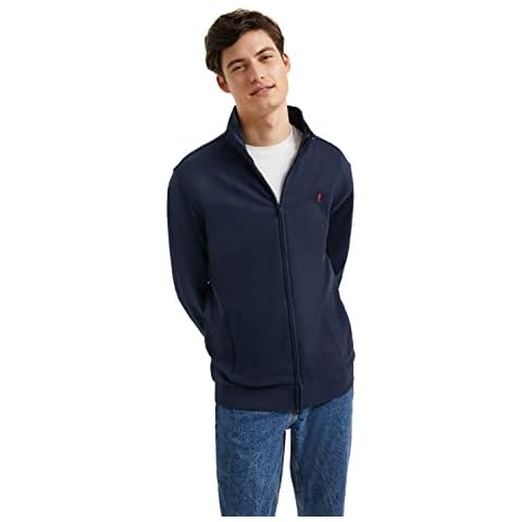 Sudadera Abierta con Cremallera y Cuello Elevado Azul Marino con Logo Rigby Go Cover