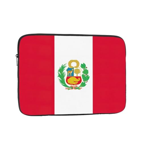 Funda de transporte para laptop y tablet, diseño de bandera de Perú, para cafeterías, entornos de trabajo remoto