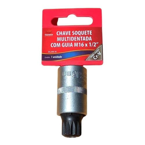 Chave Soquete Multidentada M16 x 1/2 para Bujão de Câmbio, Compatível com VW Golf, Polo, Fox