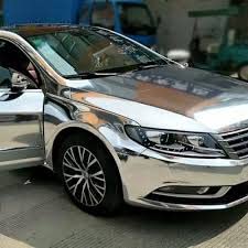 Image of WISDOM Silver Mirror Chrome Vinyl Self Adhesive, Vinyl Car Wrap Self-Adhesive Film Decal (12 inchx480 inch, Silver Chrome)