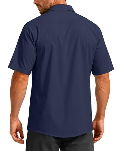 Image of G Gradual Men's Fishing Shirts with Zipper Pockets UPF 50+ Lightweight Cool Short Sleeve Button Down Shirts for Men Hiking