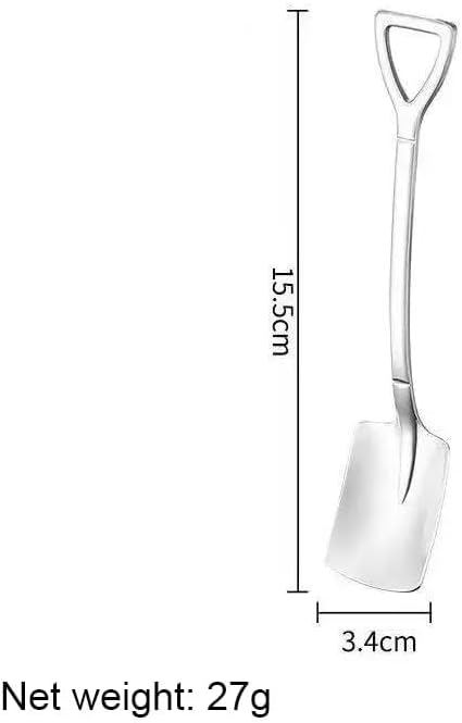 Spoons，Teaspoons， Dessert Spoons 4Pcs/Set Shovel Spoons Stainless Steel TeaSpoons Creative Coffee Spoon for Ice Cream Dessert Tableware Scoop Cutlery Set 4pcs