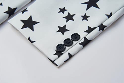 Star Print Slim Fit Suit Jacket Male Club Stage Blazer Man Formal Wedding Suit Prom Blazers 6