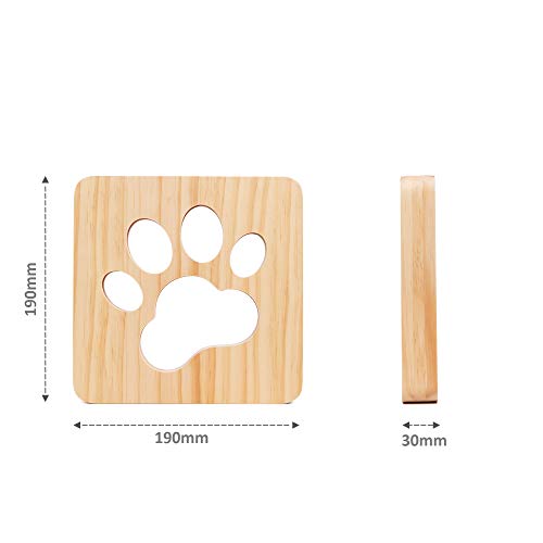 Hyindoor LED Nachtlicht Hund Pfote Holz Tischlampe 3D Kreativ Schreibtischlampe USB Power Light Schlafzimmer Dekoration für Kinder Baby Weihnachten Neujahr Geschenk