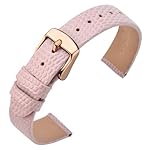 ANNEFIT Women's Leather Watch Band 10mm 12mm 13mm 14mm 15mm 16mm 18mm 20mm, Lizard Grain Slim Thin Replacement Strap