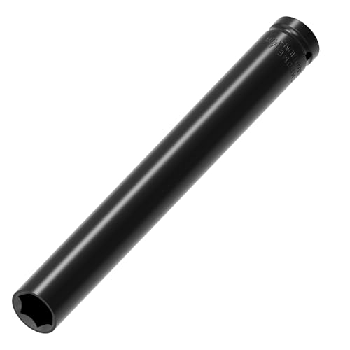 Image of 1 /2 inch Inch Drive by 14mm(9 /16 inch) Deep Impact Socket, Heat-Treated CR-V Steel 8 Inch Length, 6-Point Metric Sizes