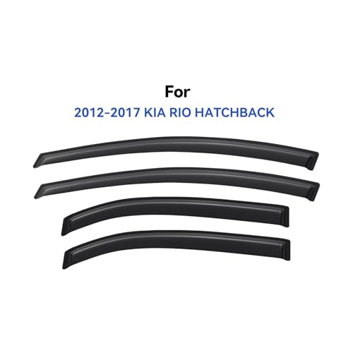 Image of Window Visors Rain Guards for 2012-2017 Kia Rio Hatchback, Out-Channel Window Vent Wind Deflectors Visors Shades for 12-17 Kia Rio (Not for Sedan)