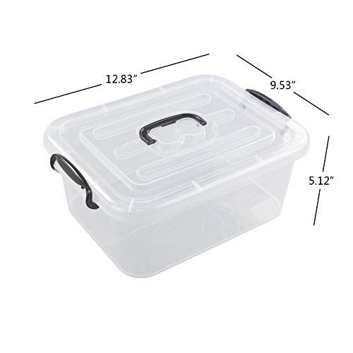 Bringer-2-Pack-Plastic-Storage-Boxes-8-L-Clear-Latch-Boxes