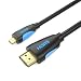 Produktbild JAMEGA - 1,5m Micro HDMI-Kabel 2.0 | 4K Ultra HD 2160p / Full HD 1080p | 3D / ARC/CEC/HDR | High Speed mit Ethernet kompatibel mit Raspberry Pi 4, Gopro, Lenovo, TV, PC, Notebook