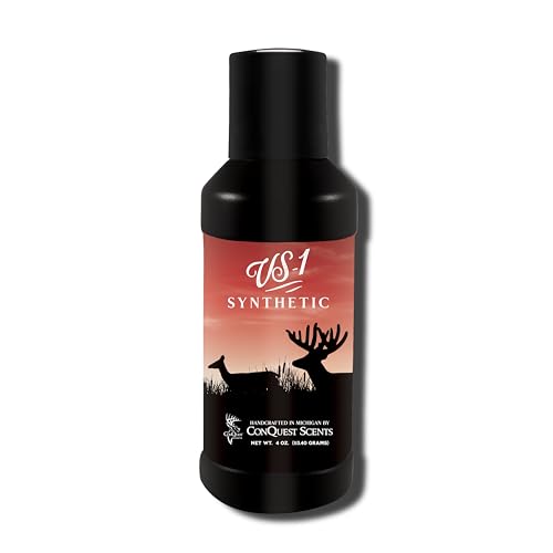 Conquest Scents Vs-1 Deer Scent Bottle – Synthetic Deer Attractant & Doe Estrus Scent, for Pre-rut, Rut, and Post-Rut, Alternative Hunting Liquid Bottle, 4.0 oz