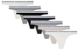 Women'secret Pack 1 Pack 7 Tangas algodón Logo, Estampado Blanco, M Women's