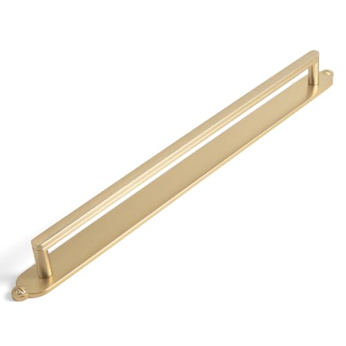 Goo-Ki Champagne Bronze Cabinet Pulls with Backplate 12-5/8" Centers 2 Pack